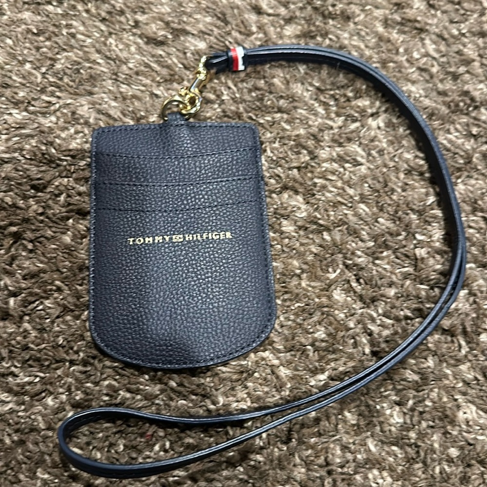 Tommy Hilfiger Lanyard ID Badge Card Holder Black color